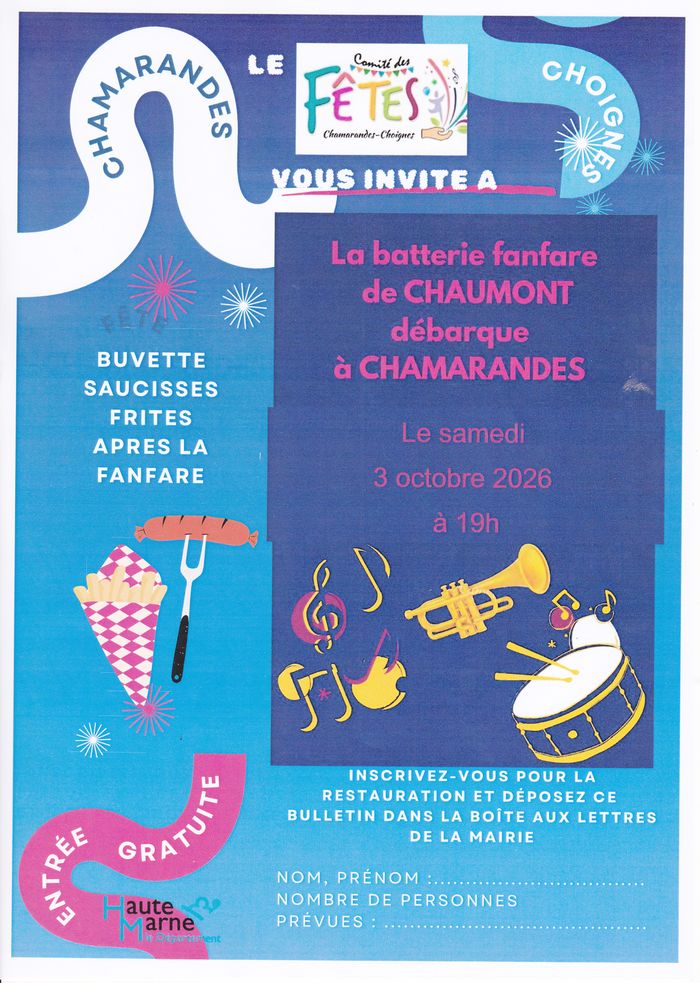 Concert de la batterie fanfare de Chaumont, Chamarandes 52000, Chamarandes-Choignes