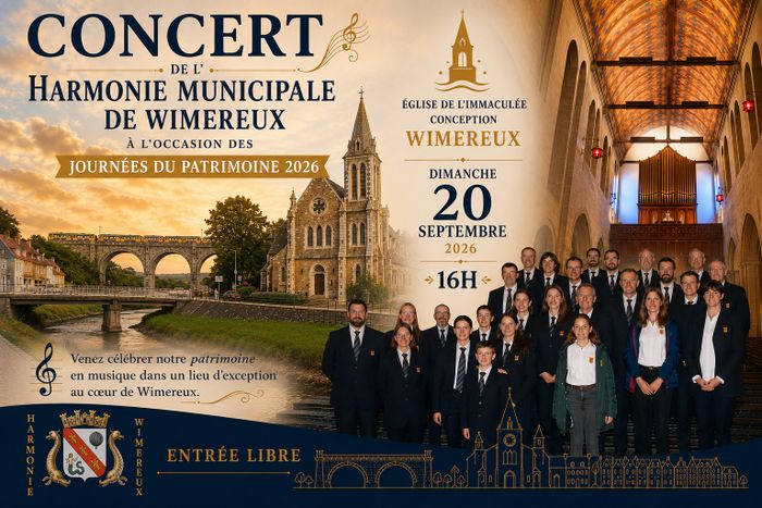 Concert de l’Harmonie Municipale de Wimereux dans l’église, Eglise de l’Immaculée Conception de Wimereux, Wimereux