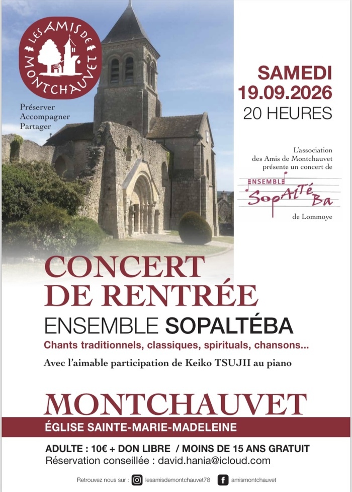 Concert de rentrée de l’Ensemble Sopaltéba de Lommoye, Église Sainte-Marie-Madeleine, Montchauvet