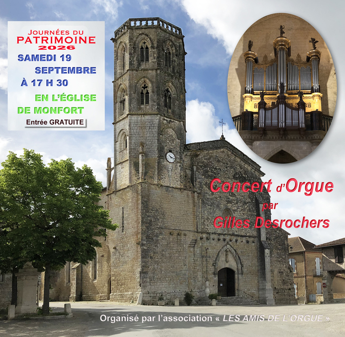 Concert musique classique orgue de 32 Montfort, Église Saint-Clément, Monfort