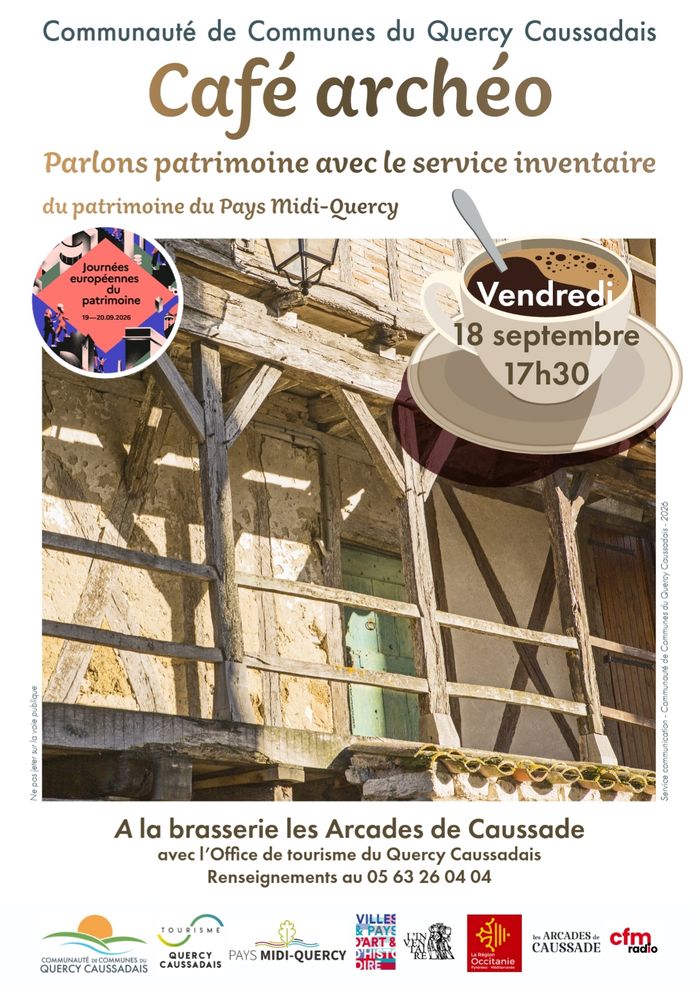 Conférence : café archéo, parlons patrimoine !, Office de tourisme, Caussade