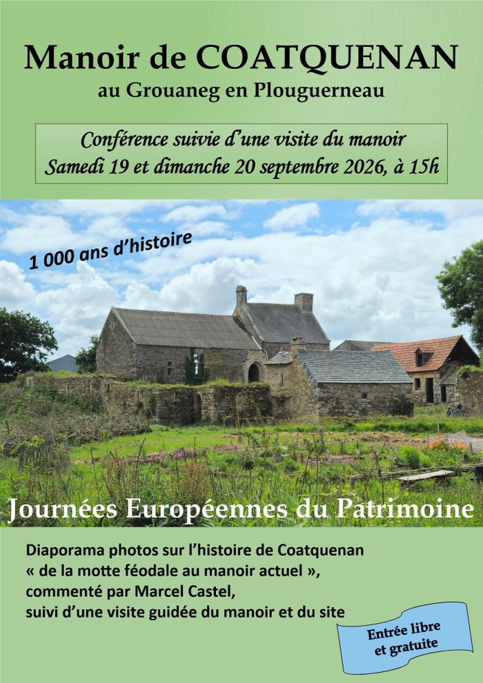 Conférence et visite – Manoir de Coat Quenan, Manoir de Koad Kenan, Grouaneg