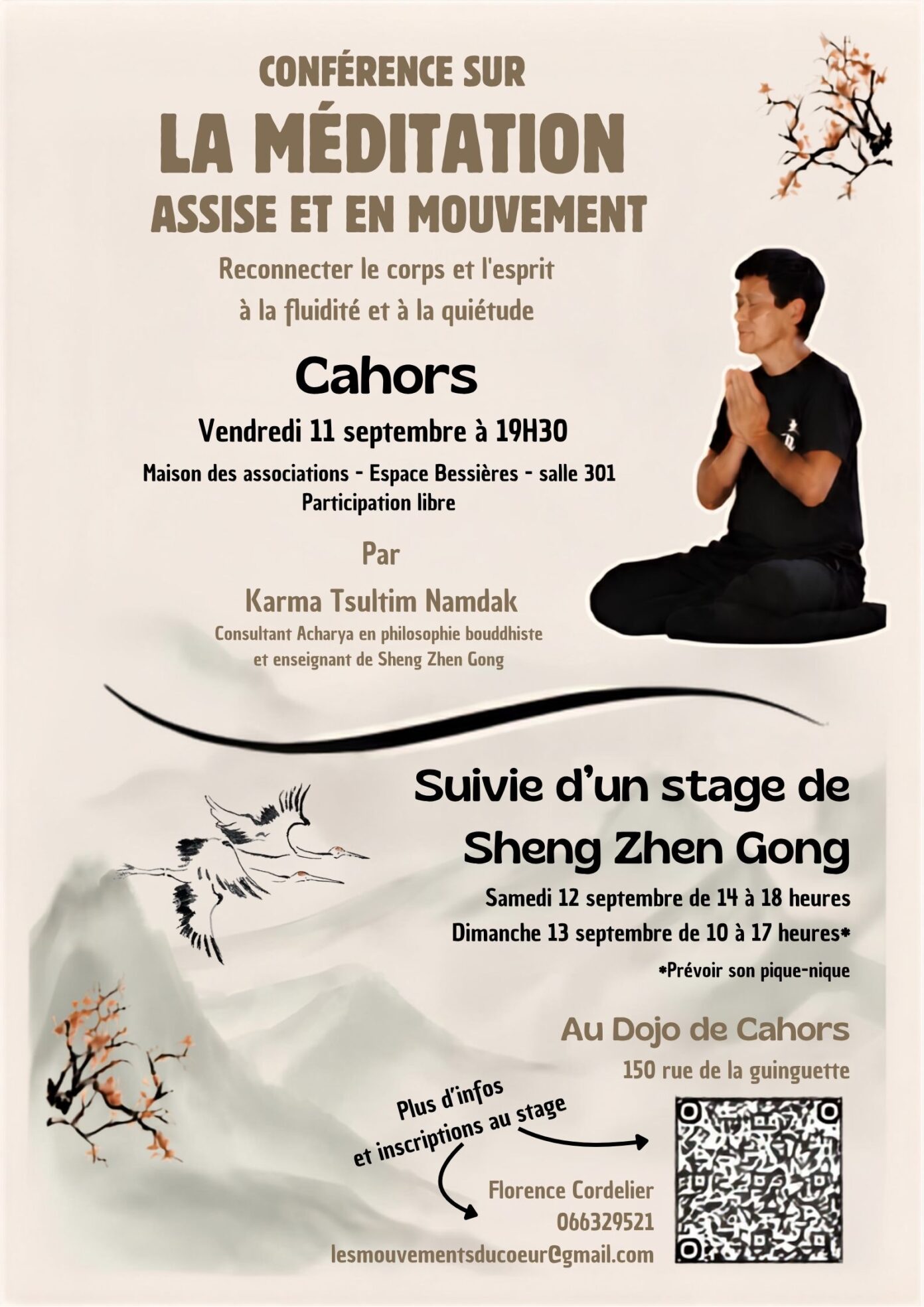 Conférence La méditation assise et en mouvement Cahors