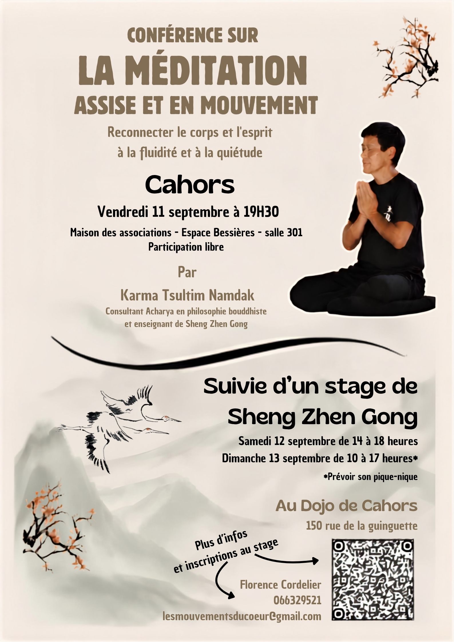 Conférence La méditation assise et en mouvement  Cahors