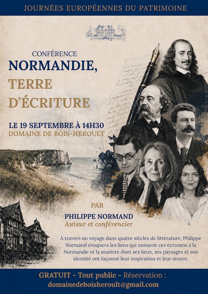 Conférence : La Normandie, Terre d’écriture !, Domaine de Bois-Héroult, Bois-Héroult