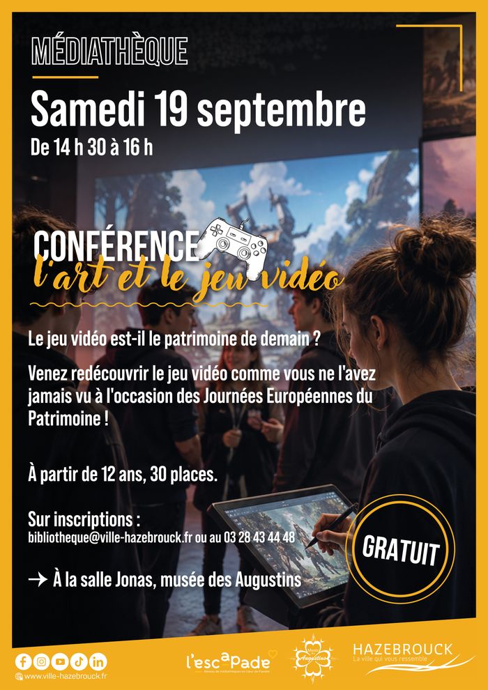 Conférence – L&rsquo;art et le jeu vidéo, Musée des Augustins, Hazebrouck