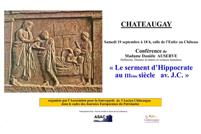 Conférence « Le serment d’Hippocrate », château de Châteaugay., Châteaugay