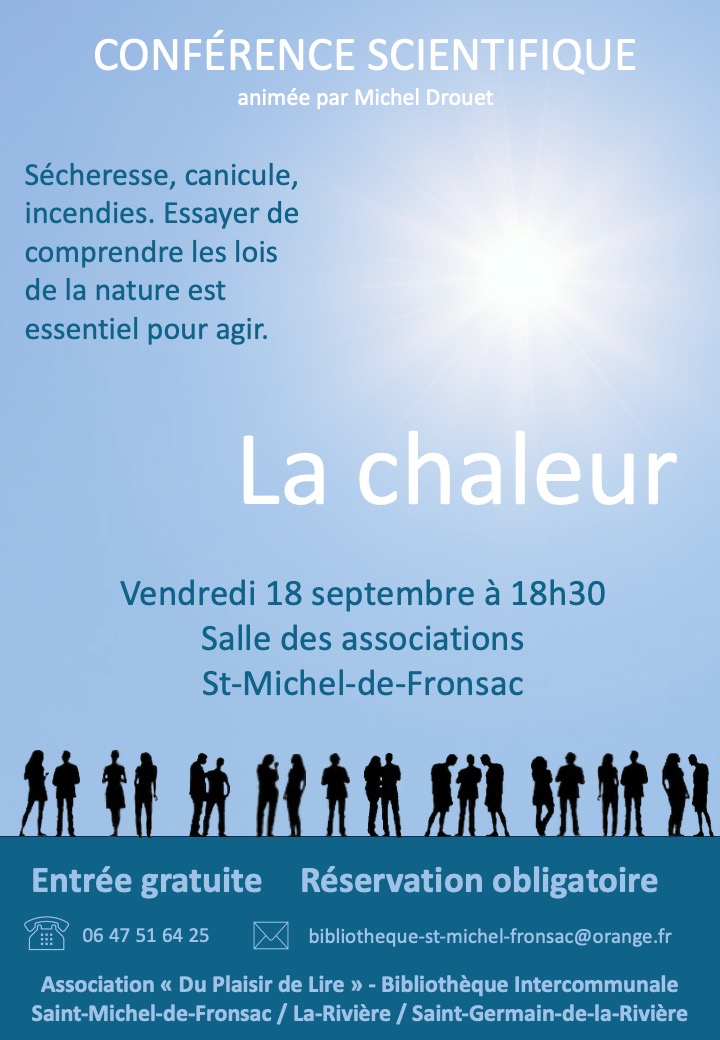 Conférence scientifique LA CHALEUR Saint-Michel-de-Fronsac