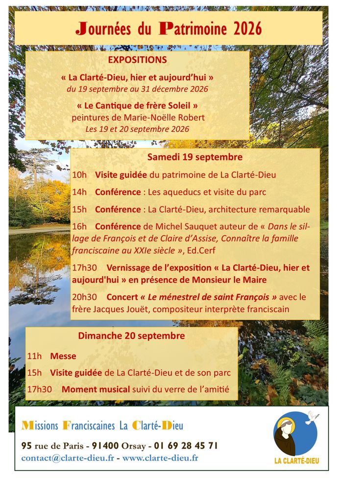 Conférences sur les aqueducs et l’architecture de La Clarté-Dieu, La Clarté-Dieu, Orsay