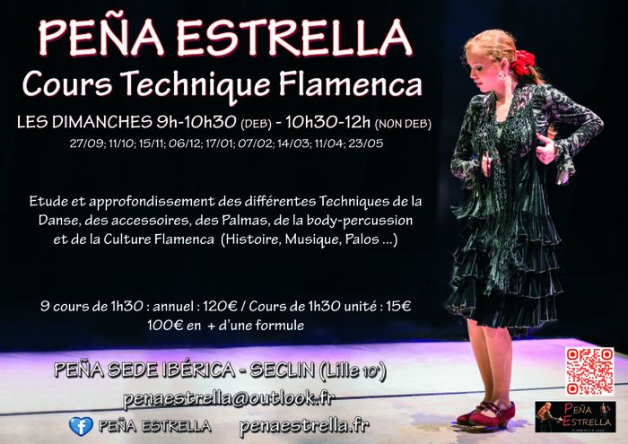 Cours Technique de danse Flamenco – Peña Estrella /Ibérica, Ibérica Centre de Culture Art et Danse, Lille
