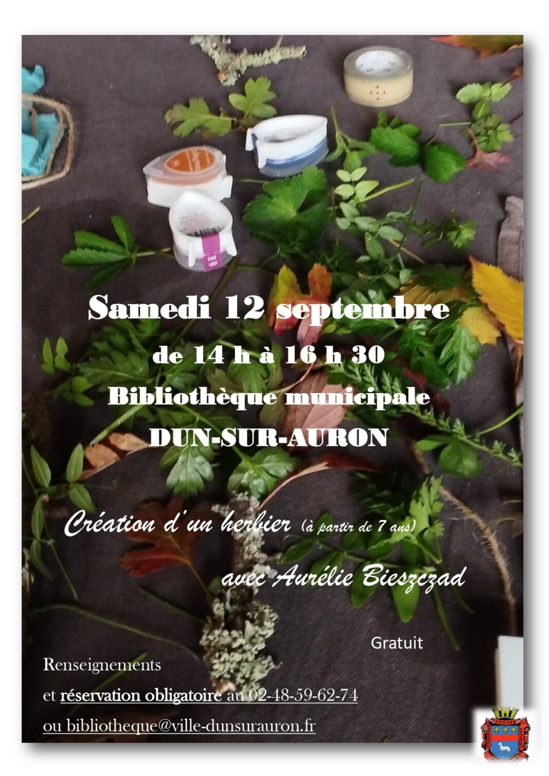 Création d’un herbier à la bibliothèque de Dun Dun-sur-Auron