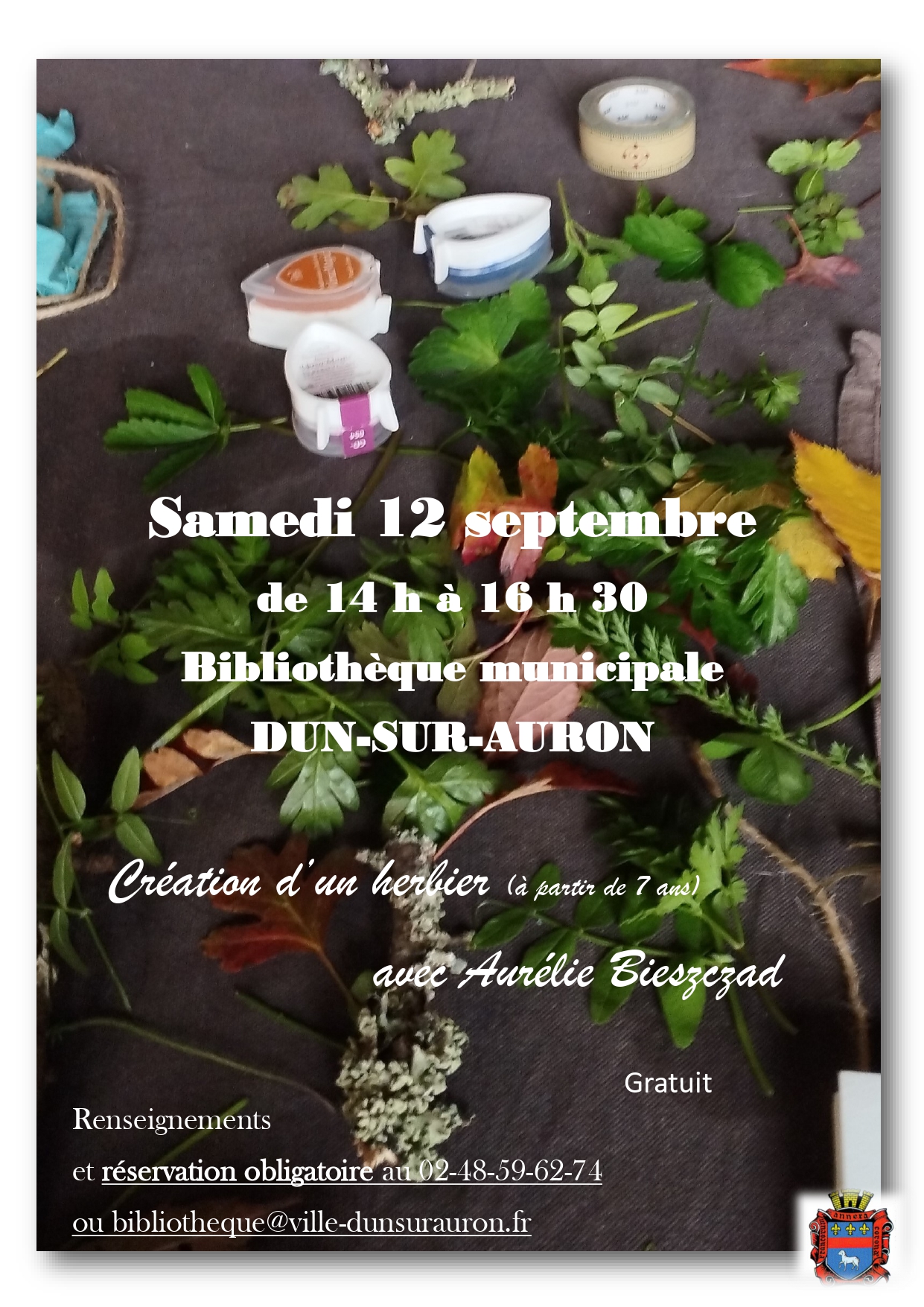 Création d’un herbier à la bibliothèque de Dun Dun-sur-Auron