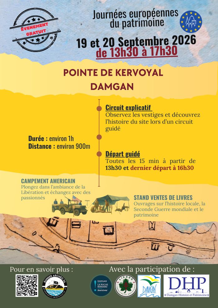 Découvrez l’histoire de la Pointe de Kervoyal, à Damgan, Promenade Guillaume Apollinaire, Damgan
