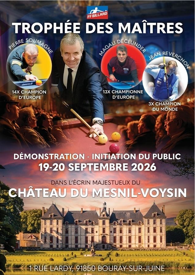 Démonstration de billard, Château du Mesnil Voysin, Bouray-sur-Juine