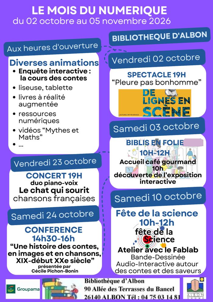 Enquête interactive la cour des contes, Bibliothèque  Pierre  Mendes  France, Albon