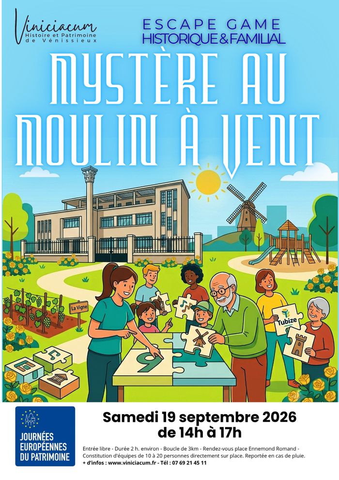 Escape Game Historique au Moulin-à-Vent avec Viniciacum, Place Ennemond Romand, 69200 Vénissieux, Vénissieux