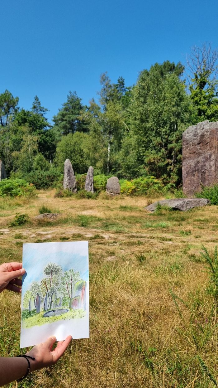 Esquisse ton patrimoine !, Site des Menhirs de Monteneuf, Monteneuf