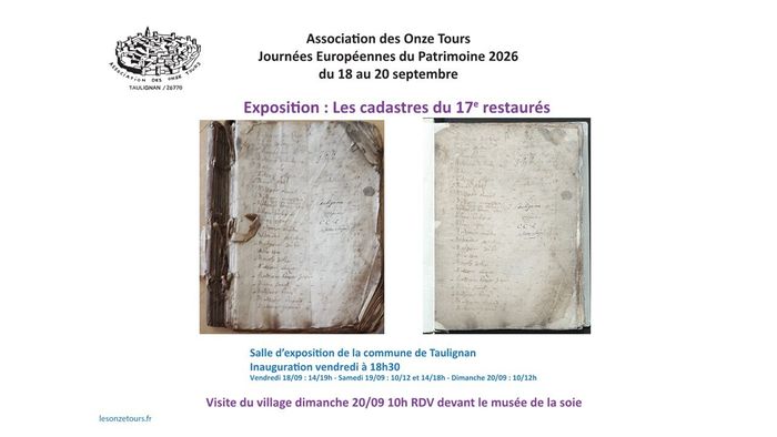 exposition cadastres de Taulignan du XVII restaurés, Maison communale Taulignan, Taulignan