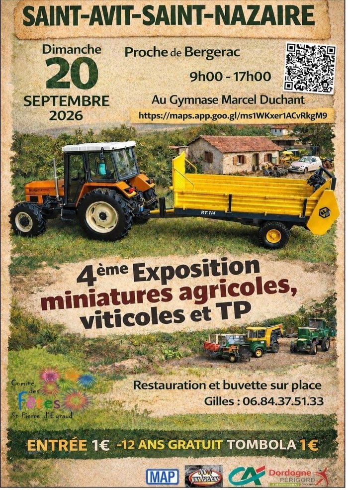 Exposition de miniatures agricoles, viticoles et travaux publics (4ème édition), Gymnase Marcel Duchant, Saint-Avit-Saint-Nazaire