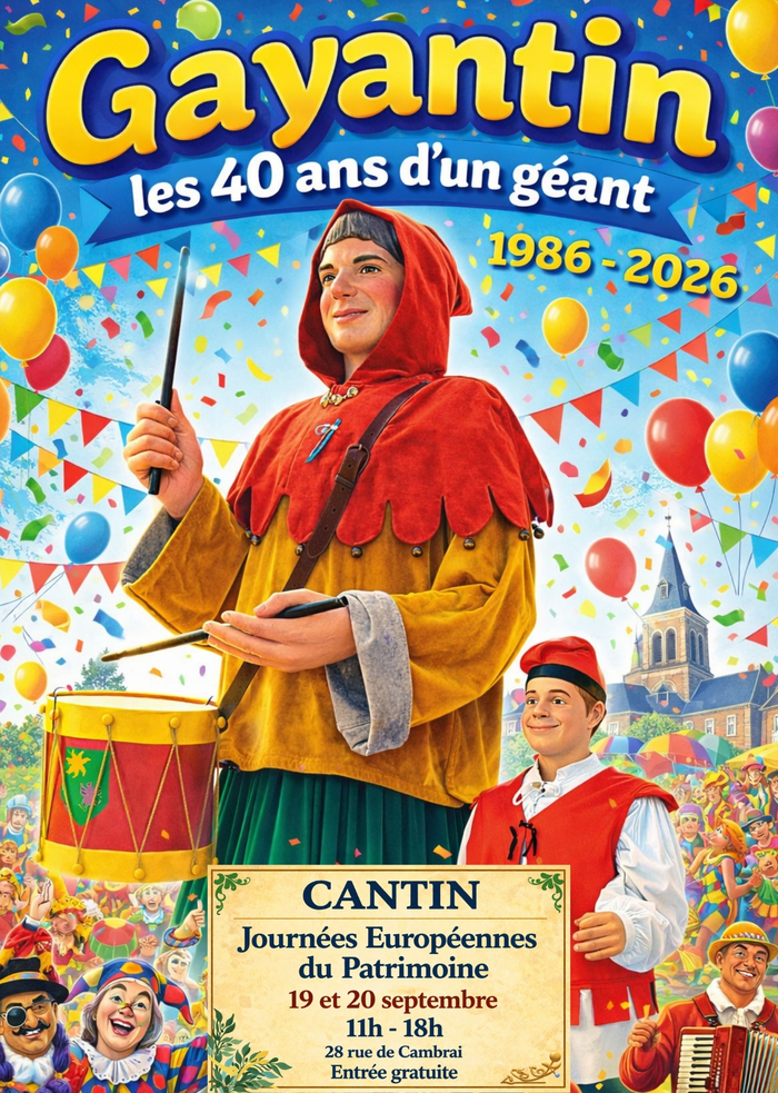 Exposition en plein air : Gayantin, les 40 ans d&rsquo;un géant, 28 rue de Cambrai 59169 Cantin, Cantin