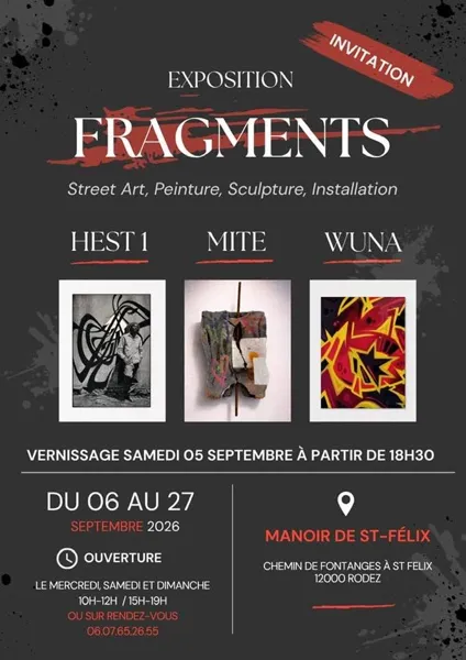 Exposition Fragments Street Art, Peinture, Sculpture St Félix Rodez