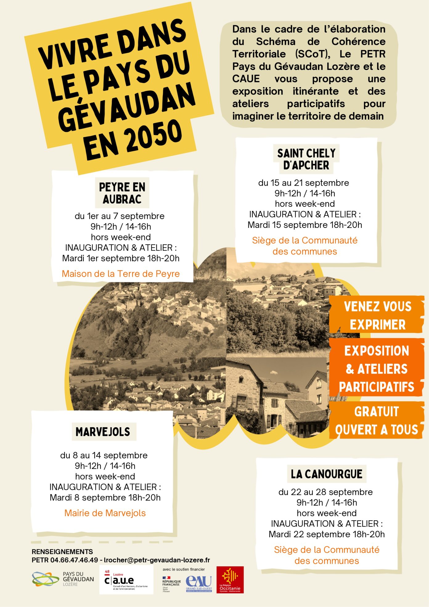 EXPOSITION ITINÉRANTE VIVRE DANS LE PAYS DU GÉVAUDAN EN 2050 Saint-Chély-d’Apcher