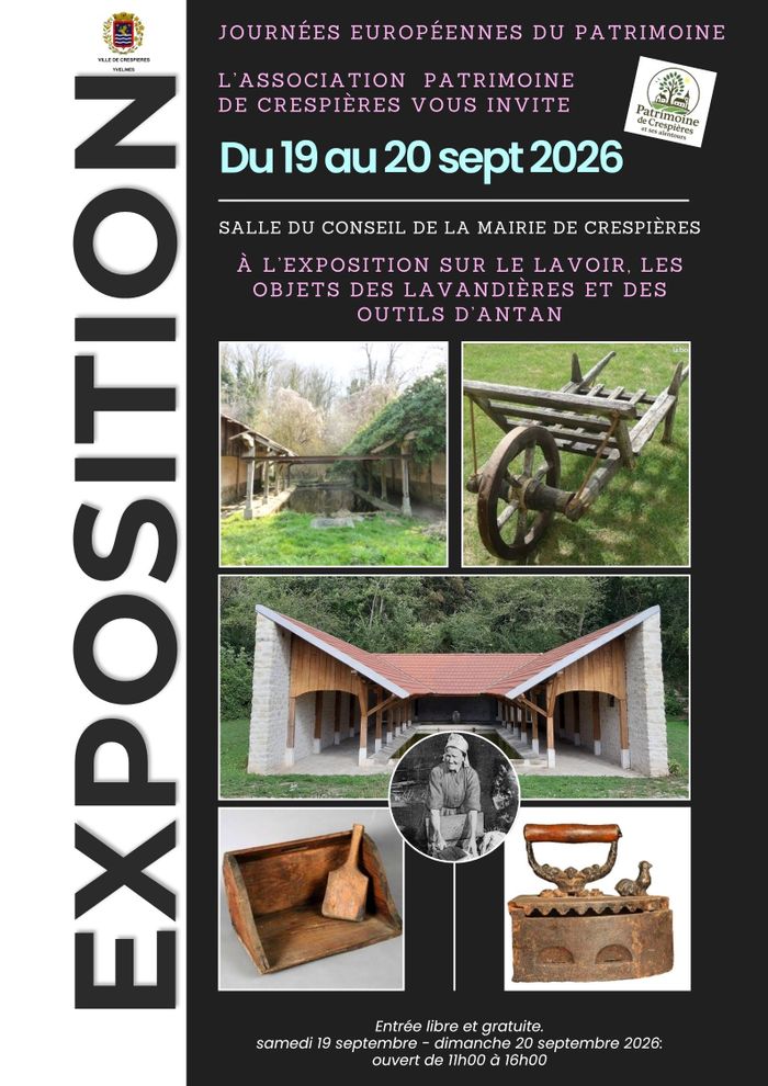 Exposition lavoir de Crespières, objets des lavandières et objets d’antan, Mairie de Crespières, Crespières