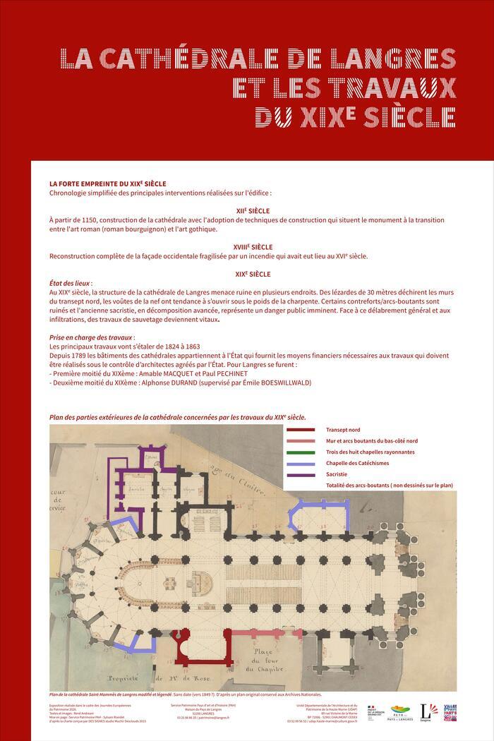 Exposition : Les travaux de restauration de la cathédrale au XIXe siècle, Cathédrale Saint-Mammès, Langres