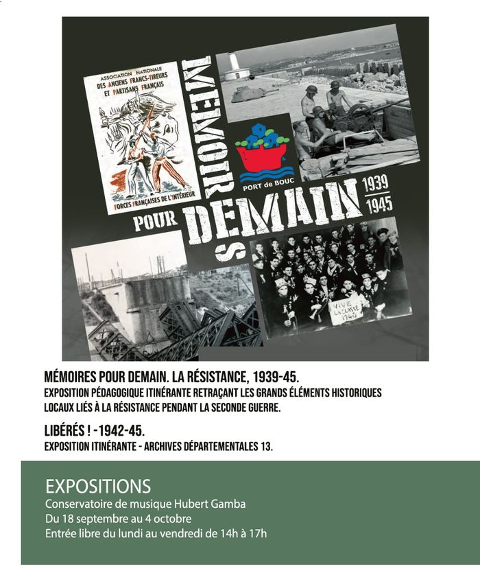 Exposition Mémoires pour demain, la Résistance, 1939-45, Conservatoire de musique Hubert Gamba, Port-de-Bouc