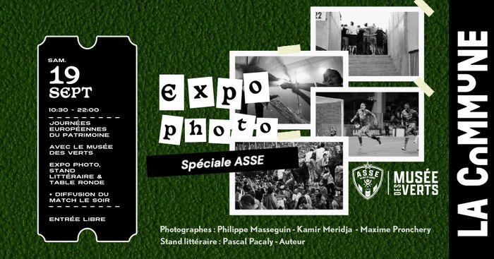 Exposition photos, stand littéraire et table ronde, La Commune Mazerat, Saint-Étienne