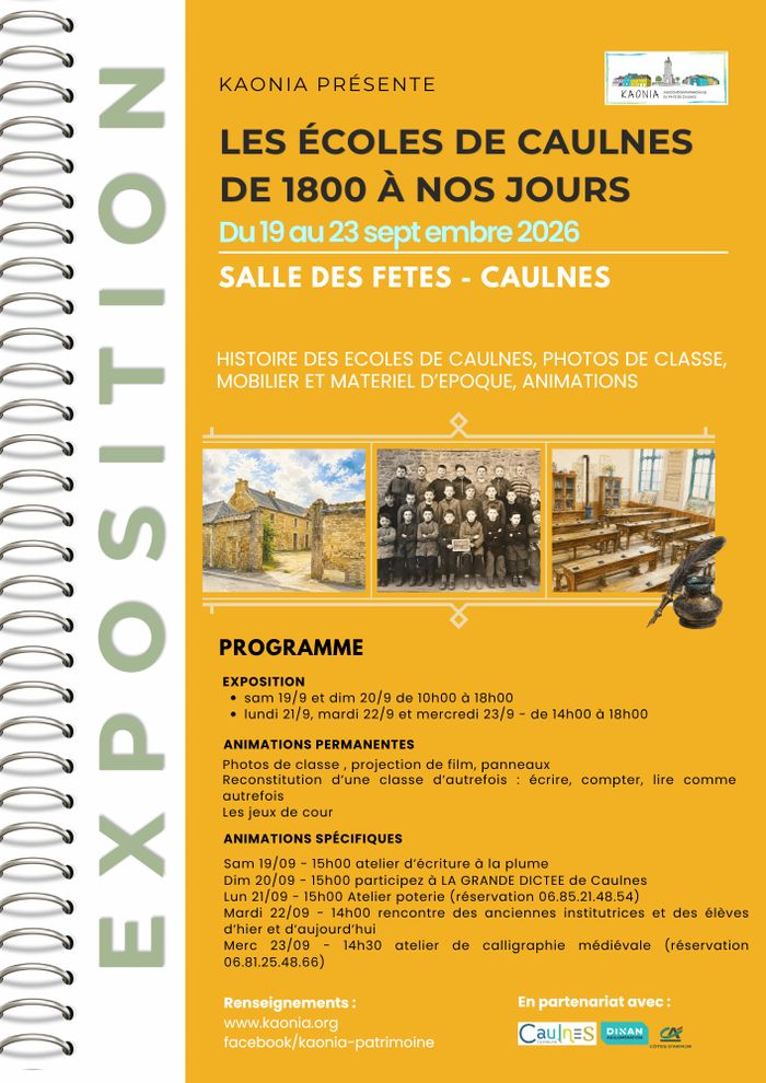 Exposition sur les écoles de Caulnes, de 1800 à nos jours., Salle des fêtes – Caulnes, Caulnes