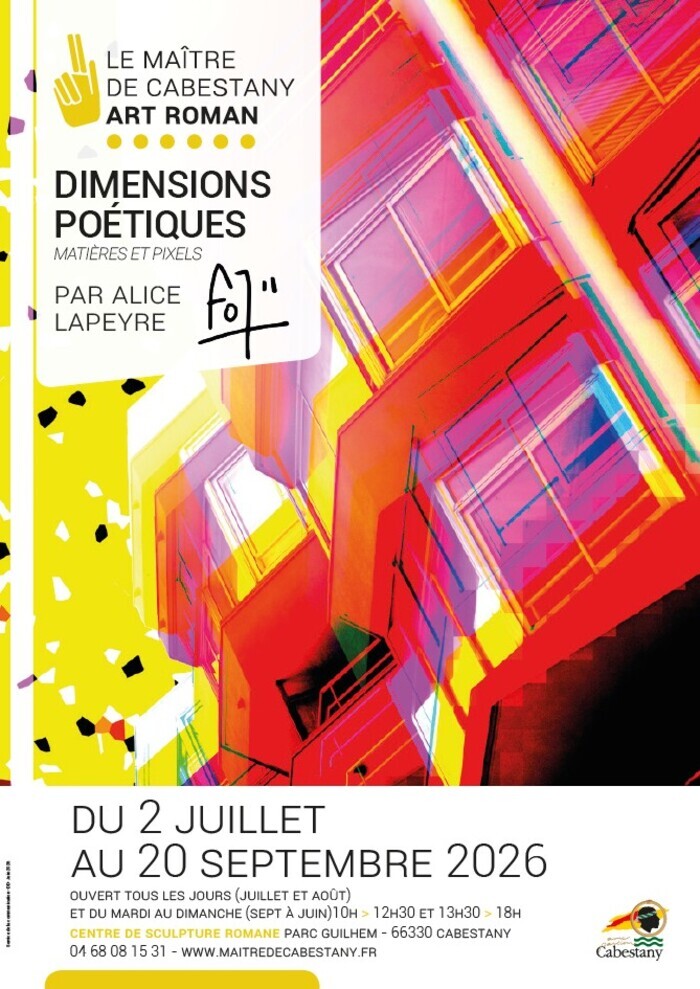Exposition temporaire « Dimensions poétiques » Matières et pixels d’Alice LAPEYRE (fo7), Centre de Sculpture Romane « Maître de Cabestany », Cabestany