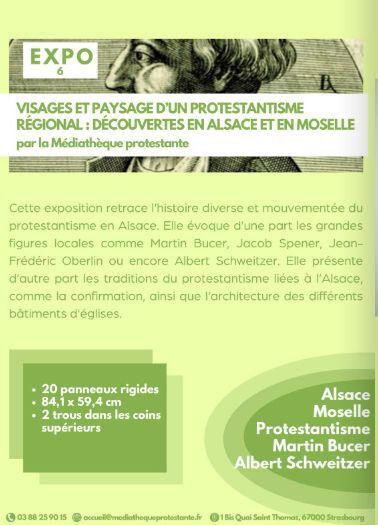 Exposition « Visages et paysage d&rsquo;un protestantisme régional : découvertes en Alsace et en Lorraine », Eglise protestante du Neuhof Stockfeld, Strasbourg