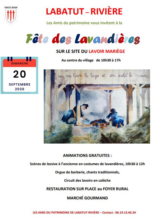 Fête des Lavandières, Lavoir Mariège, Labatut-Rivière