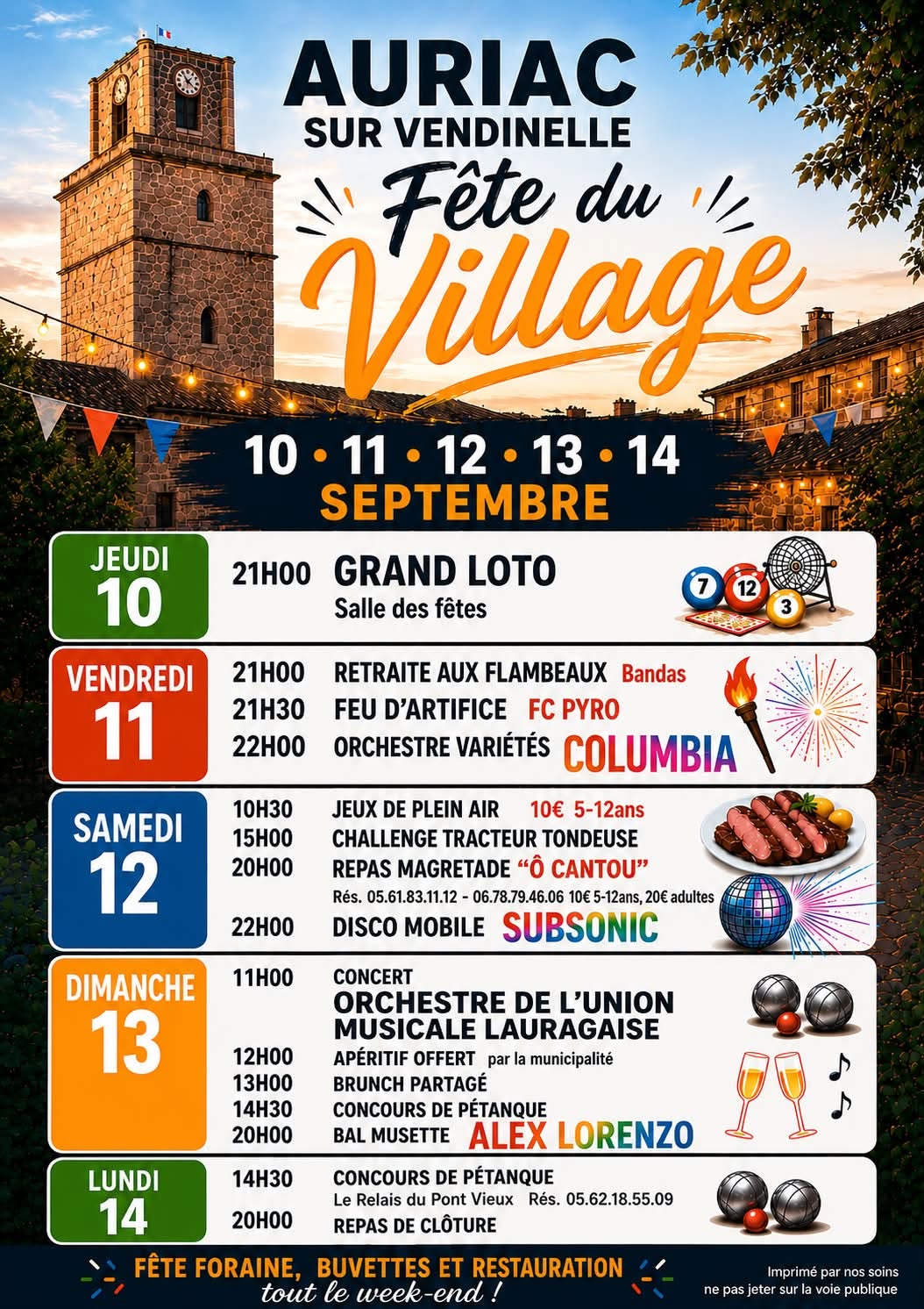 FÊTE DU VILLAGE  Auriac-sur-Vendinelle