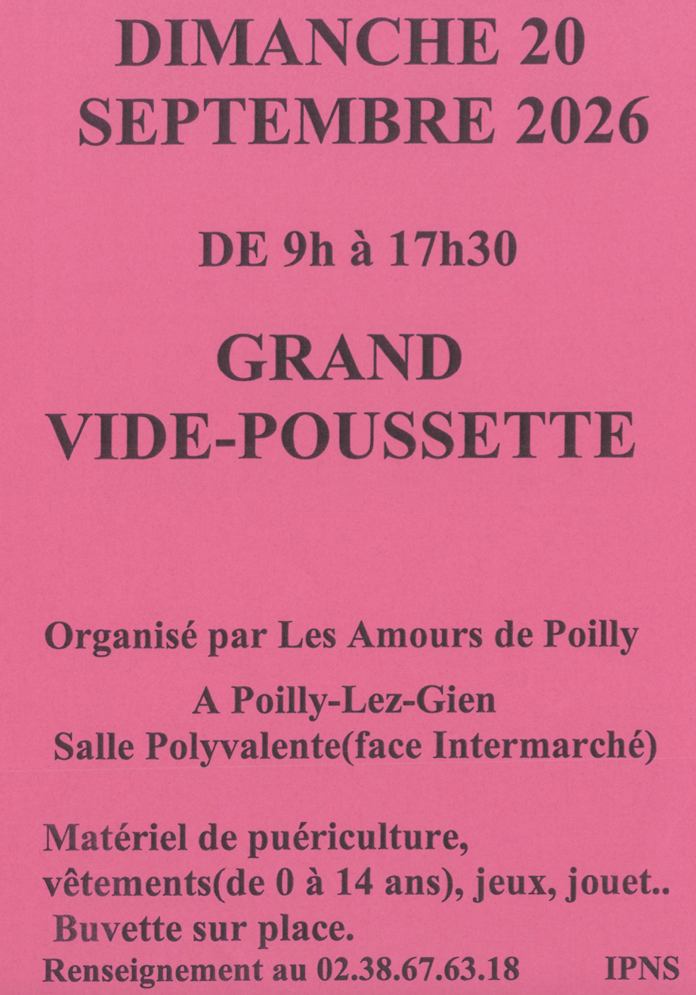 Grand vide-poussette Poilly-lez-Gien