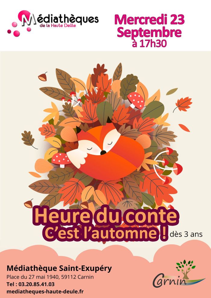 Heure du conte – C&rsquo;est l&rsquo;automne !, Carnin – Médiathèque Saint Exupéry, Carnin