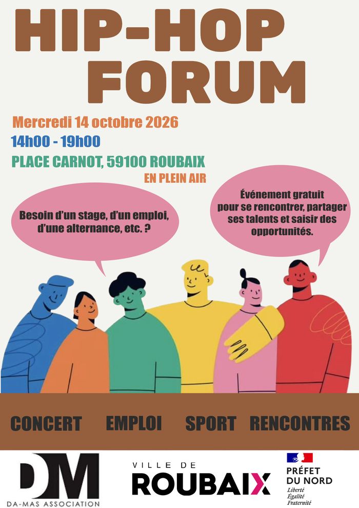 « Hip Hop Forum EST x Mercredi 14 octobre 2026, Place Carnot, Roubaix, Roubaix