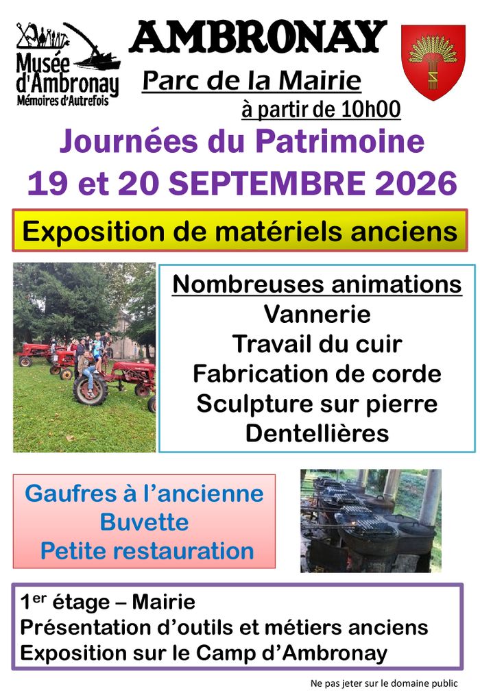 JEP 2026 : Mémoires d’Autrefois à Ambronay, Parc de la Mairie d’Ambronay, Ambronay