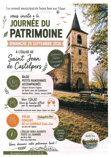 JEP 2026 Visite de l&rsquo;église de Saint-Jean de Castelpers  Saint-Just-sur-Viaur