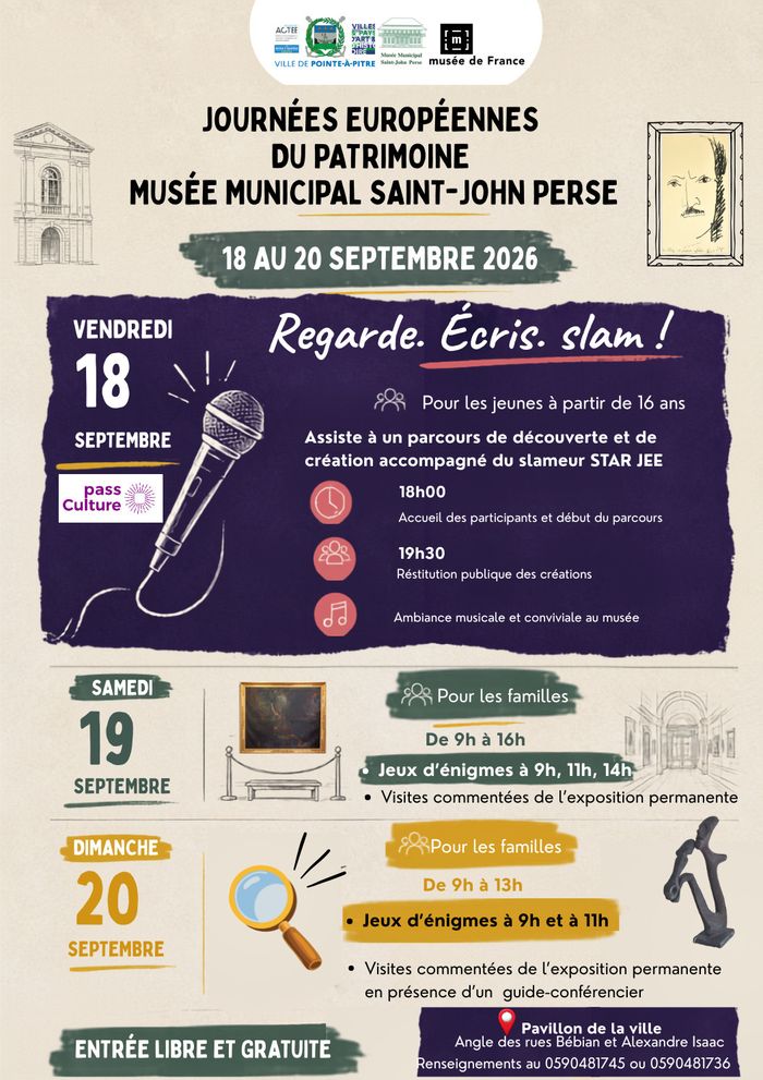 Jeu d&rsquo;énigmes au Musée municipal Saint-John Perse, Pavillon de la ville, Pointe-à-Pitre