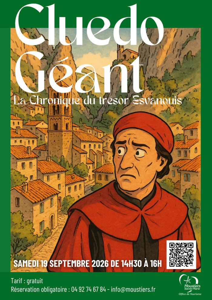 Jeu d’enquête Géant : La Chronique du trésor Esvanouis, office de tourisme de moustiers sainte marie, Moustiers-Sainte-Marie
