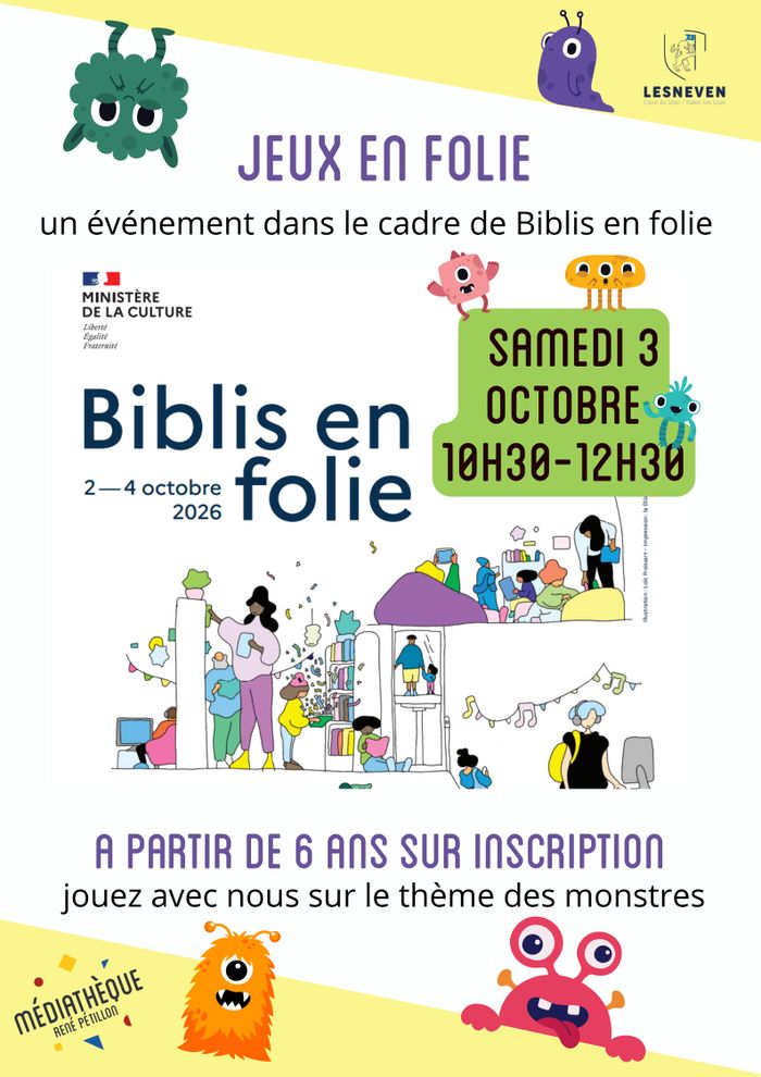 Jeux en folie, Médiathèque René Pétillon, Lesneven