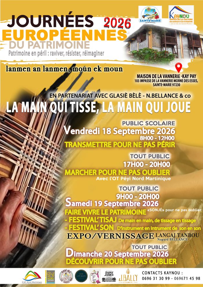 Journée du patrimoine 2026, Kaynou vannerie du morne des esses, Sainte-Marie
