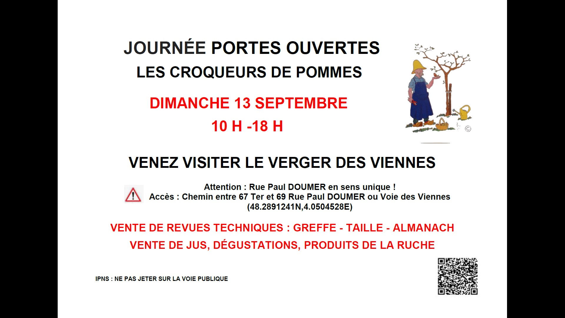 Journée portes ouvertes au verger des Viennes des Croqueurs de Pommes 69 Rue Paul Doumer Sainte-Savine 2026-09-13