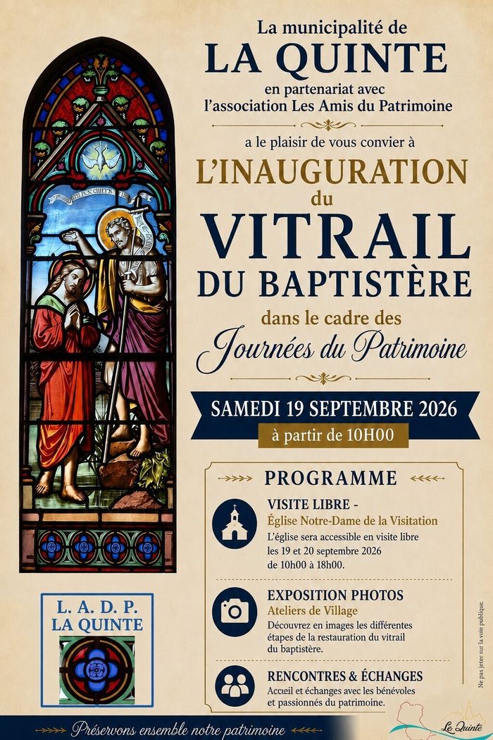 JOURNÉES EUROPÉENNES DU PATRIMOINE 2026, Eglise, La Quinte