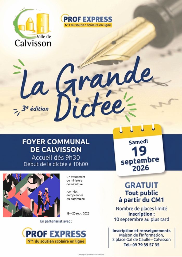 La grande dictée de Calvisson, Foyer communal, Calvisson