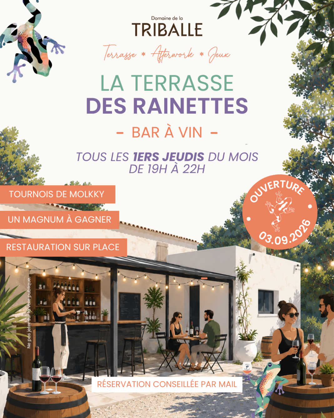 La Terrasse des rainettes Bar à vin au domaine Route de St Mathieu RD 26 Guzargues