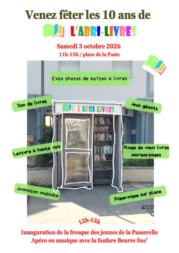 L’Abri-livres : dix ans déjà !, Place de la poste, Vern-sur-Seiche