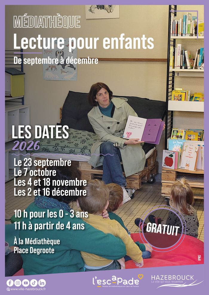 Lectures pour enfants, Médiathèque Hazebrouck, Hazebrouck